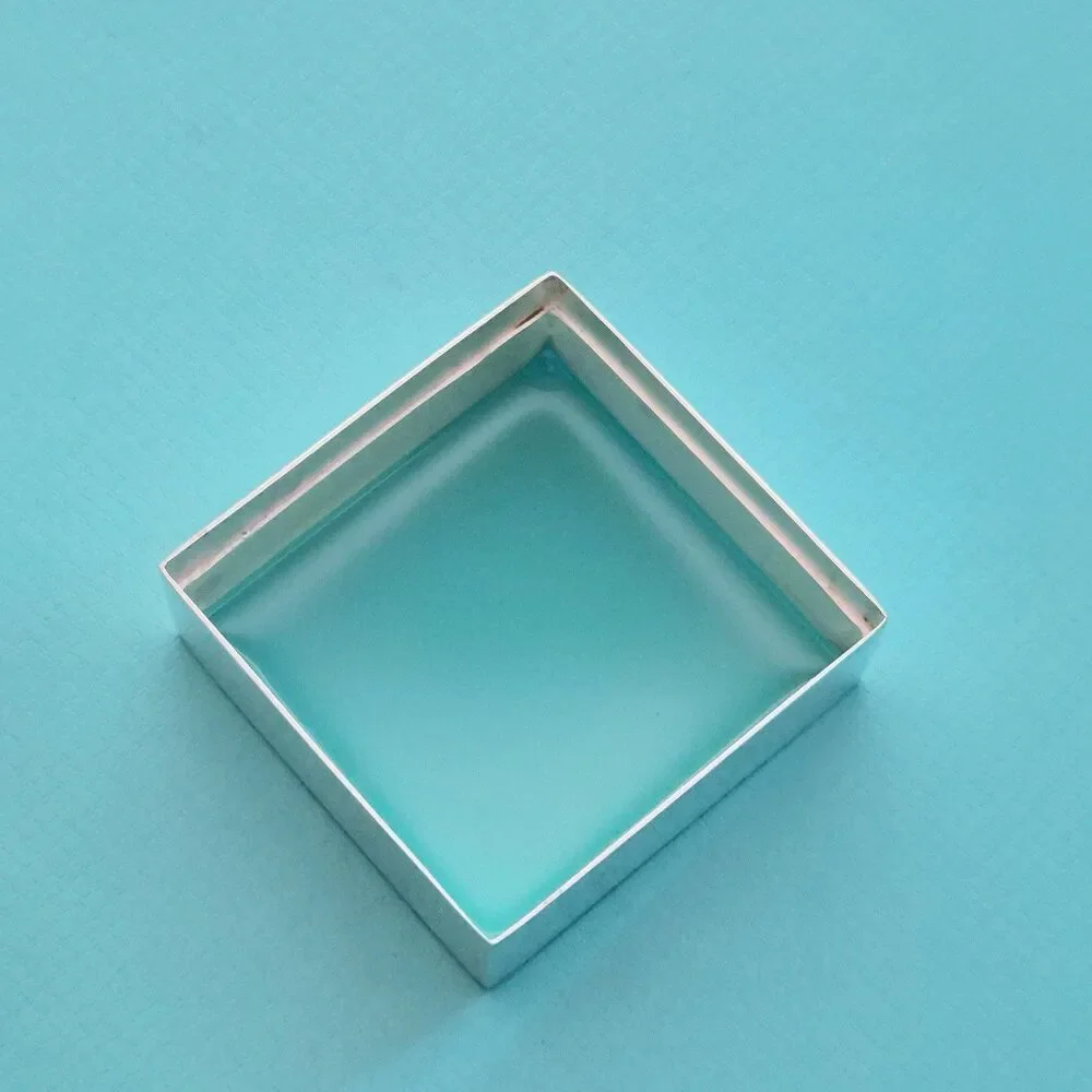 RARE Tiffany and Co.  Enamel Lid Interior Sterling Silver Square Keepsake Box